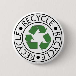 Grünes Recycling-Symbol Go Green Earth Day Öko Button