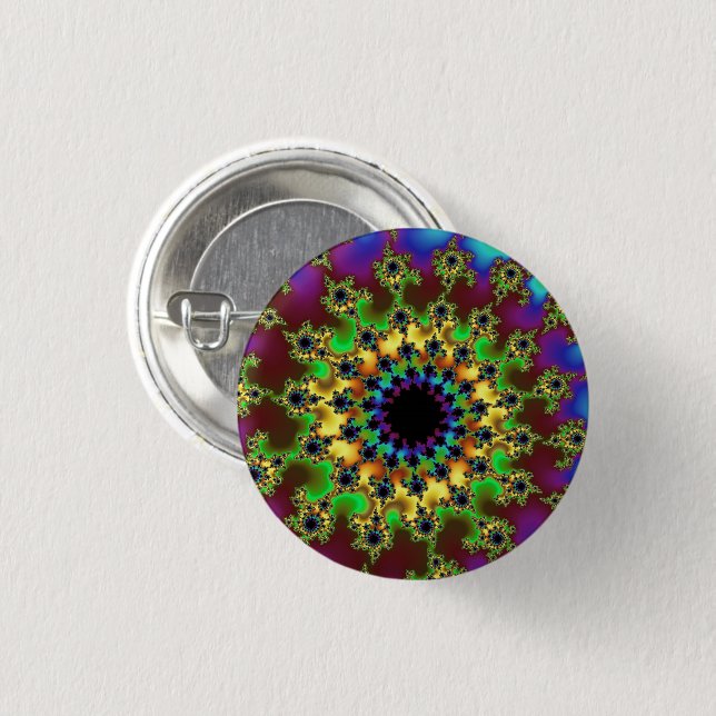 Grünes Regenbogenauge Button (Vorne & Hinten)