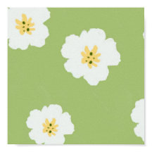 Grünes Retro Botanisches Wildblume Poster