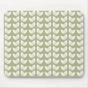 Grünes Retro-Vintages Y2K-Leaf-Muster Mousepad