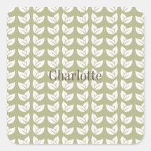 Grünes Retro-Vintages Y2K-Leaf-Muster