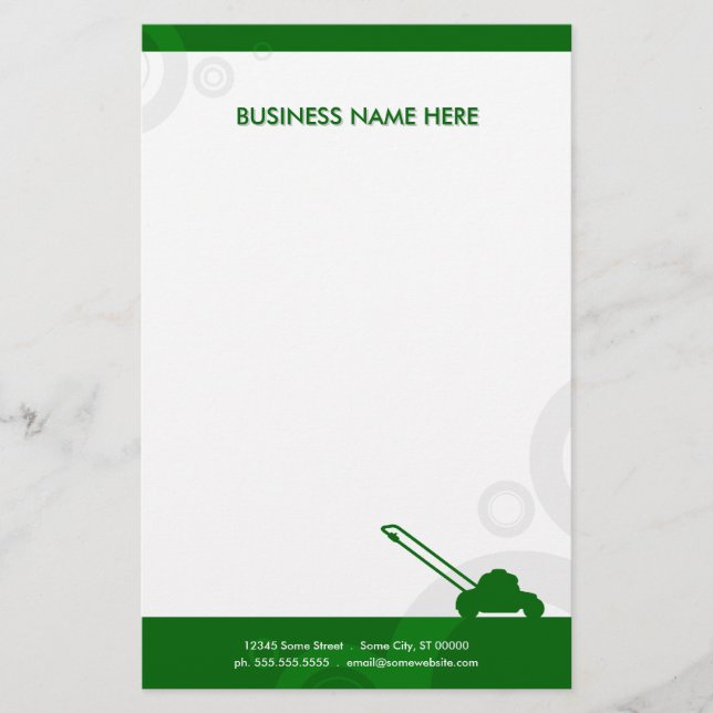 grünes Ringmähen Briefpapier (Vorderseite)