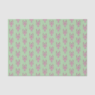 Grünes rosa Hummer Rose Rose Wrapping Paper Seidenpapier