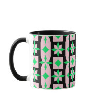 Grünes, rosa und schwarzes geometrisches Design
