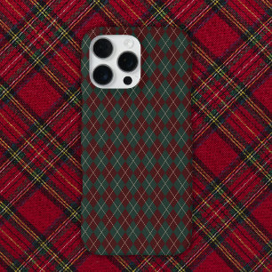 Grünes & rotes Burgund Argyle Weihnachtsfest iPhone 16 Pro Max Hülle