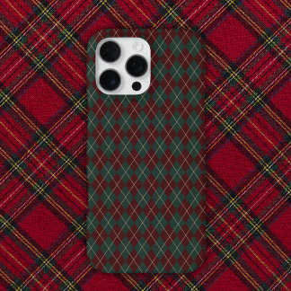 Grünes & rotes Burgund Argyle Weihnachtsfest iPhone 16 Pro Max Hülle