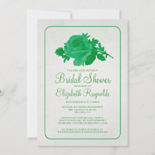 Grünes rustikales Brautparty mit Blumen/Blume lädt Einladung
