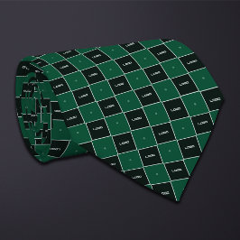 Grünes Schachbrett-Logo-Muster Krawatte