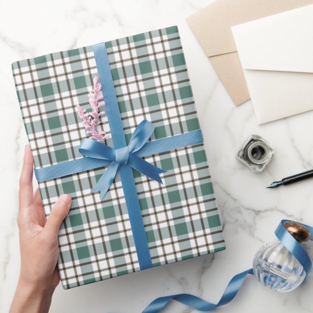 grünes Schachbrettmuster Geschenkpapier (Schenken)