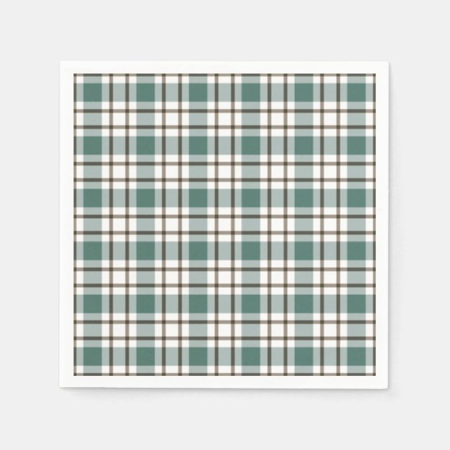 grünes Schachbrettmuster Serviette (Vorderseite)