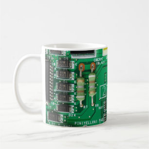 grünes Schaltungsbrettcomputermuster Kaffeetasse
