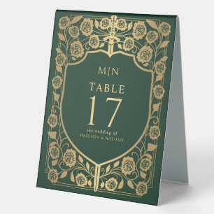 Grünes Schild Mittelalterliche Fantasy-Monogramm-H