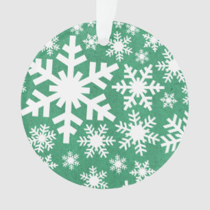 Grünes Schneeflockenmuster Akryler Ornament