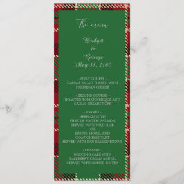 grünes, schottisches Hochzeitsmenü und Programm