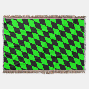 Grünes Schwarz Harlekin Diamanten Dame Design Decke