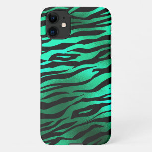 Grünes Schwarz-Tiger-Streifen Wildtier iPhone 11 Hülle