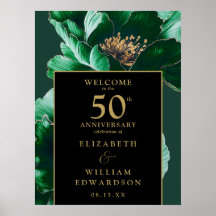Grünes Schwarz und Gold 50 Jahre Jubiläum-Zeichen