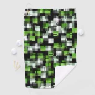 Grünes Schwarz-weißes Trendmuster Golfhandtuch