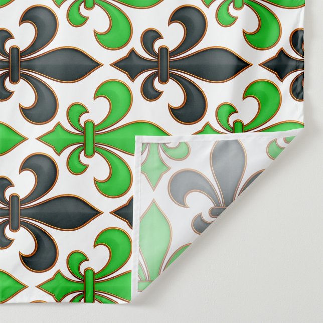 Grünes schwarzes Barock-Fleur-de-lis-Musterdesign  Wandteppich (Von Creator hochgeladen)