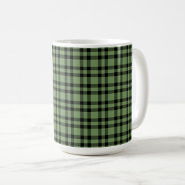 Grünes schwarzes Karomuster Kaffeetasse