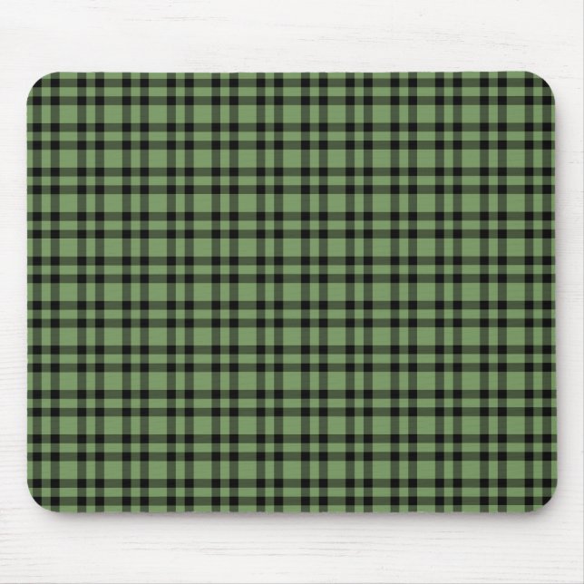 Grünes schwarzes Karomuster Mousepad (Vorne)