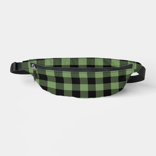 Grünes Schwarzkaromuster Bauchtasche (Vorderseite)