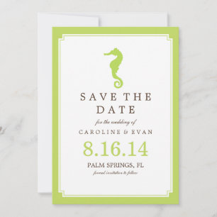 Grünes Seepferd Hochzeit speichern Sie das Datum Save The Date