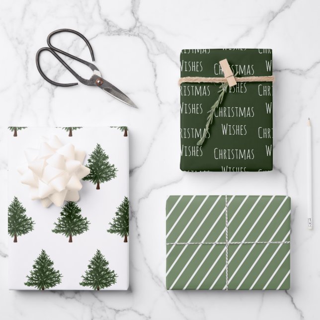 Grünes Set Geschenkpapier Set (Vorderseite)