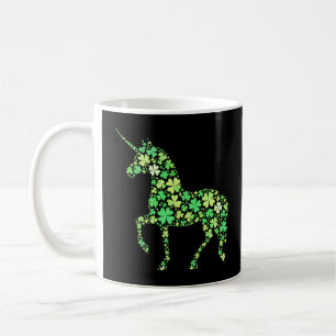 Grünes Shamrock-Einhorn Süßes Glück Magisches Desi Kaffeetasse