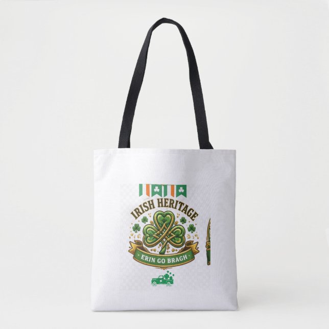 Grünes Shamrock-Glücksbringer-Design Tasche (Vorderseite)
