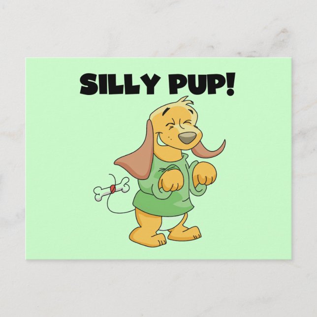 Grünes Shirt Alberne Pup Tshirts und Geschenke Postkarte (Vorderseite)