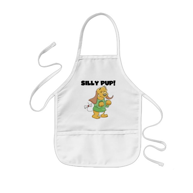 Grünes Shirt-alberne Welpen-T-Shirts und Geschenke Kinderschürze (Vorne)