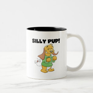 Grünes Shirt-alberne Welpen-T-Shirts und Geschenke Zweifarbige Tasse