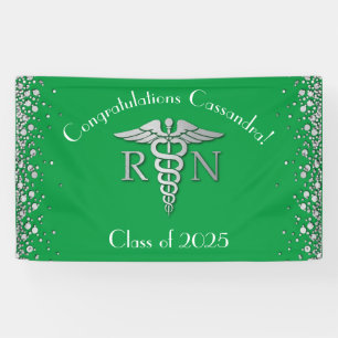 Grünes Silber der Nurse Nursing School Graduation Banner