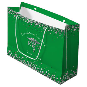 Grünes Silber der Nurse Nursing School Graduation Große Geschenktüte