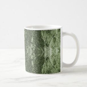 Grünes, silhouettiertes Baummuster Kaffeetasse