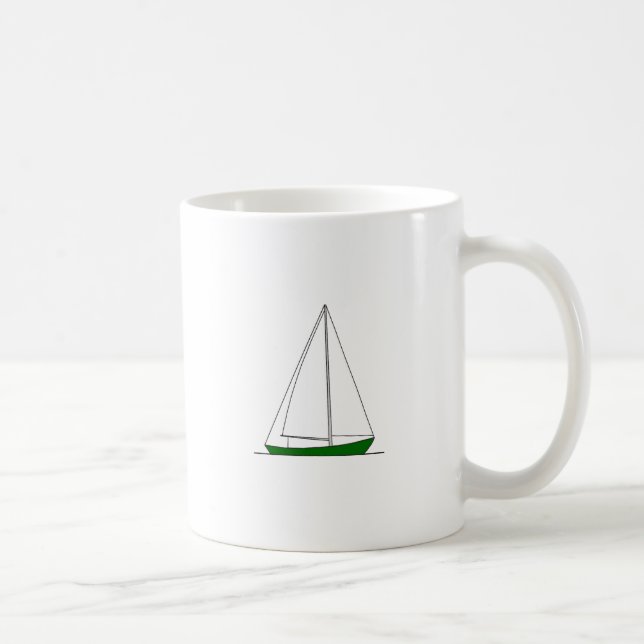 Grünes Sloop Segelboot Kaffeetasse (Rechts)