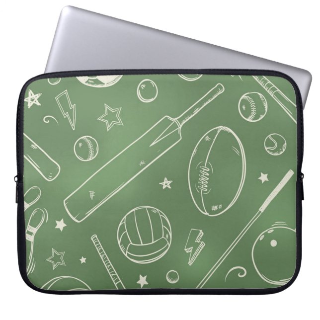Grünes Sportmuster Laptopschutzhülle (Vorderseite)