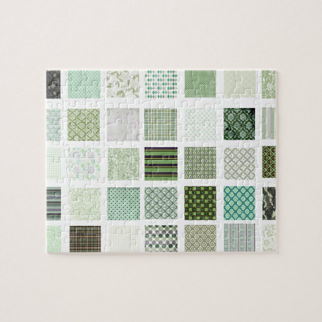 Grünes Steppdeckenmosaikmuster (Horizontal)
