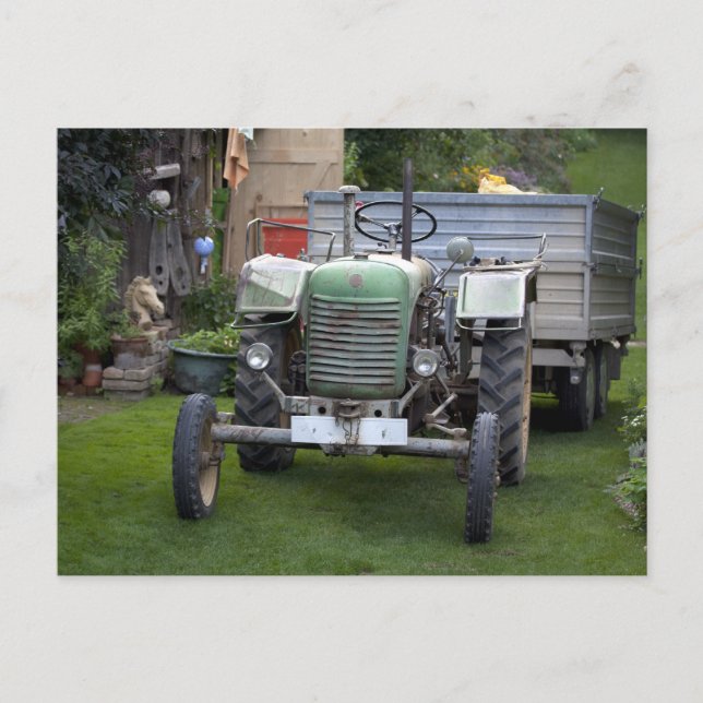 Grünes Steyr Traktor 80A Postkarte (Vorderseite)