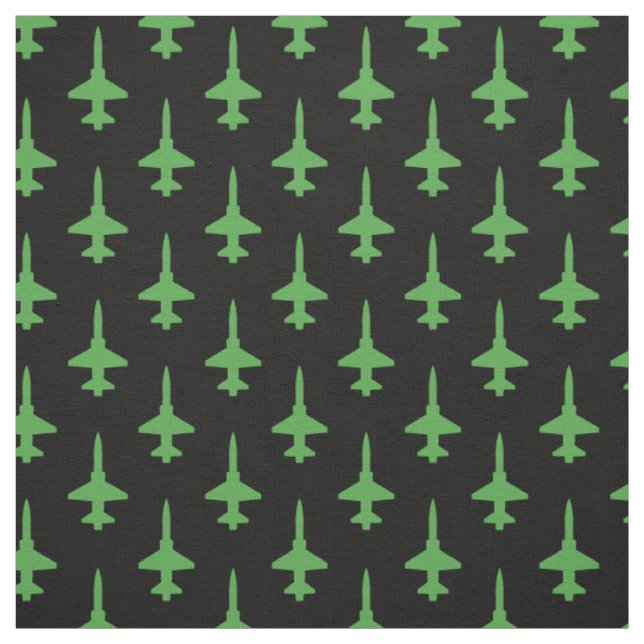 Grünes T-38-Talonmuster auf schwarz Stoff (Muster)