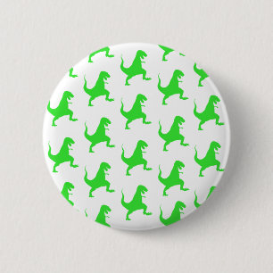Grünes T-Rex-Muster Button