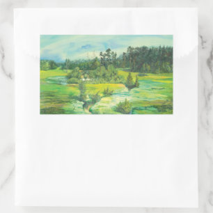 grünes Tal Rechteckiger Aufkleber