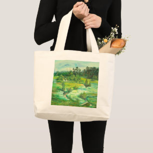 Grünes Tal Watercolor Jumbo Stoffbeutel