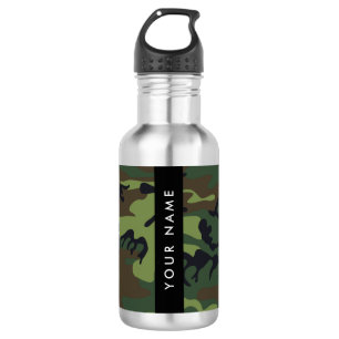 Grünes Tarnmuster, Ihr Name, Personalisieren Edelstahlflasche