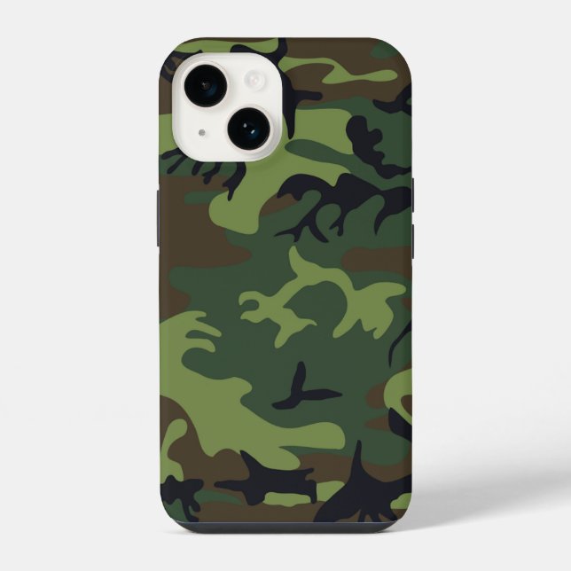 Grünes Tarnmuster iPhone 14 Hülle (Rückseite)