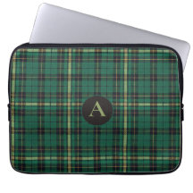 Grünes Tartan-Monogramm