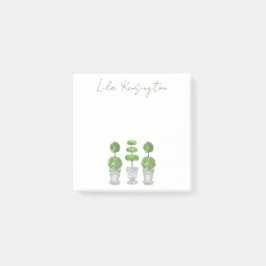 Grünes Thema Wasserfarbe Post-it Klebezettel