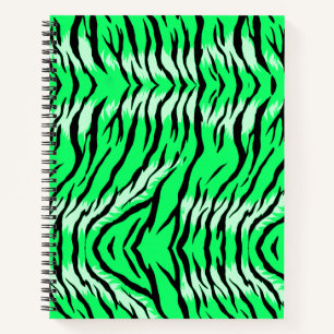 Grünes Tiger-Tierhaut-Musterdesign Notizbuch