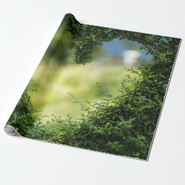 Grünes Topiary Heart Geschenkpapier